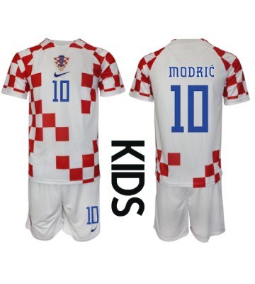 Kroatia Luka Modric #10 Hjemmedraktsett Barn VM 2022 Kortermet (+ Korte bukser)